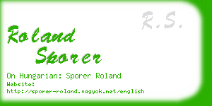 roland sporer business card